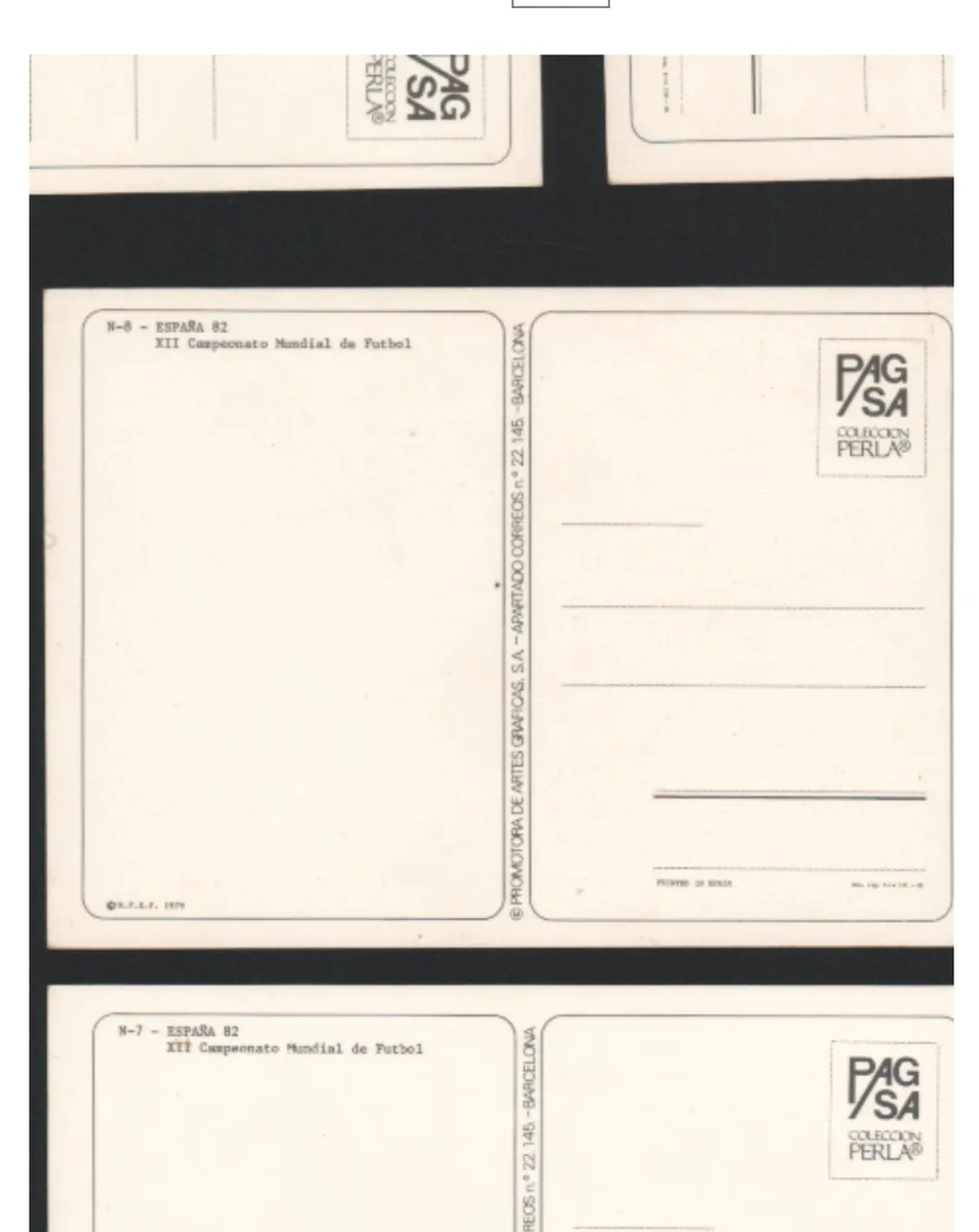 Lot of FIFA World Cup Postcards 1982 (*4) 2