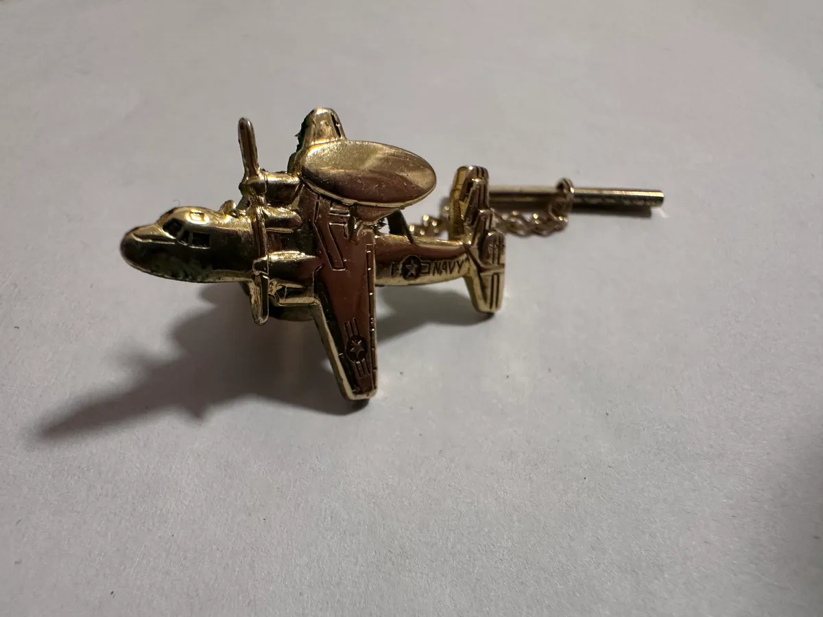 Vintage U.S. Navy E-2 Hawkeye AWACS Aircraft Tie Tack Pin - Military Aviation 2