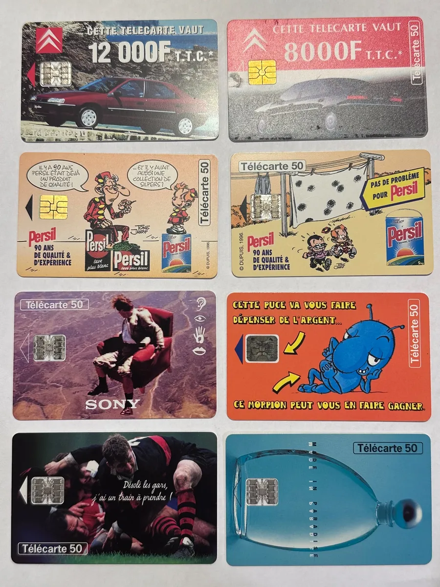 France Telecom Télécarte Lot (8) - Vintage French Phonecards - Citroën, Persil, Sony, Morpion (Used)