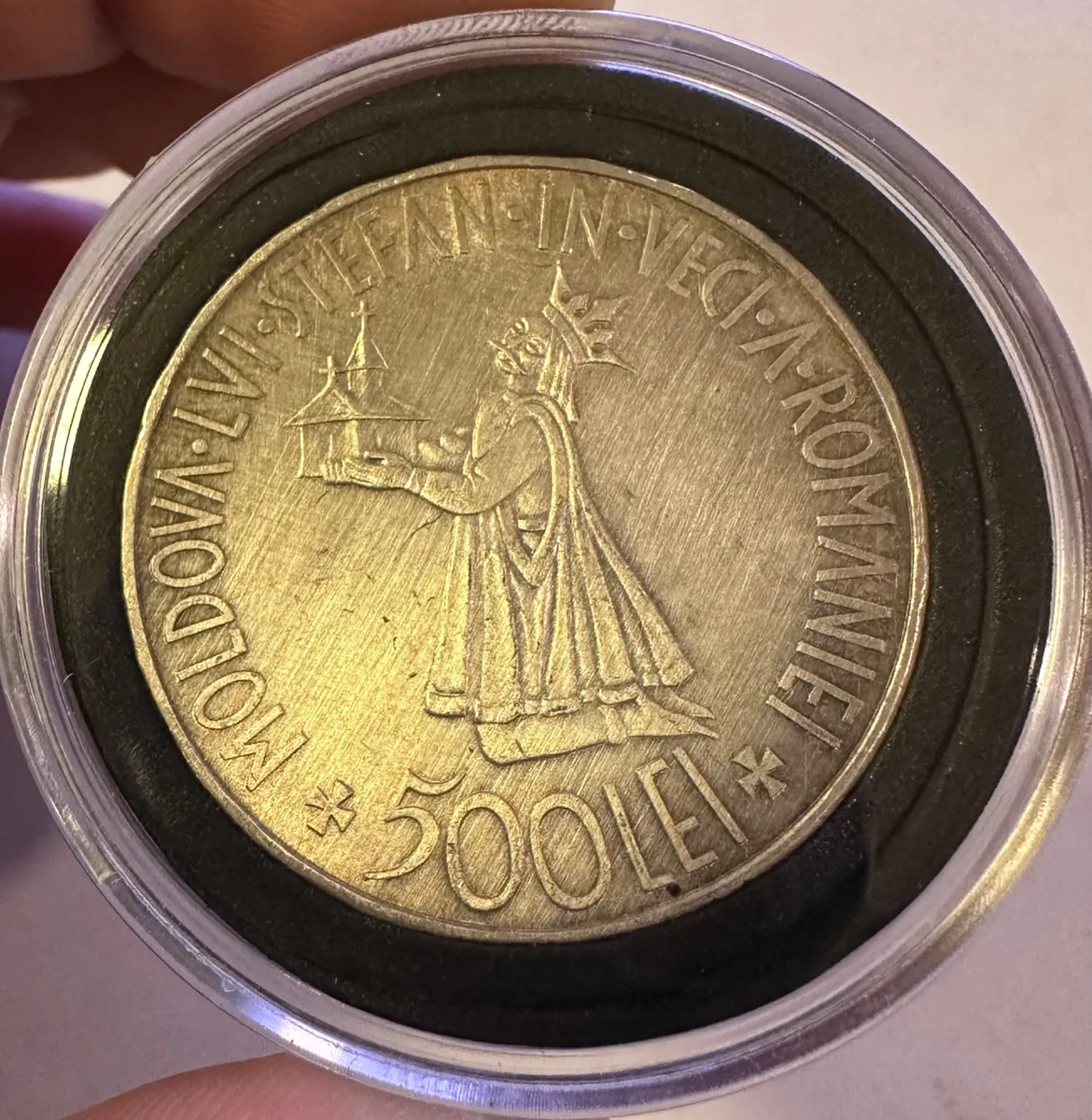 Romania 500 Lei 1941 Silver Coin King Mihai I Moldova Stefan Commemorative 2