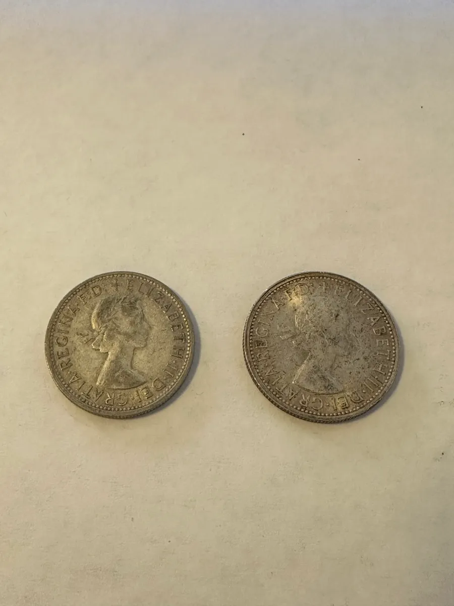 1954 Australia Florin (Two Shillings) - 50% Silver Coin – Kangaroo & Emu 2