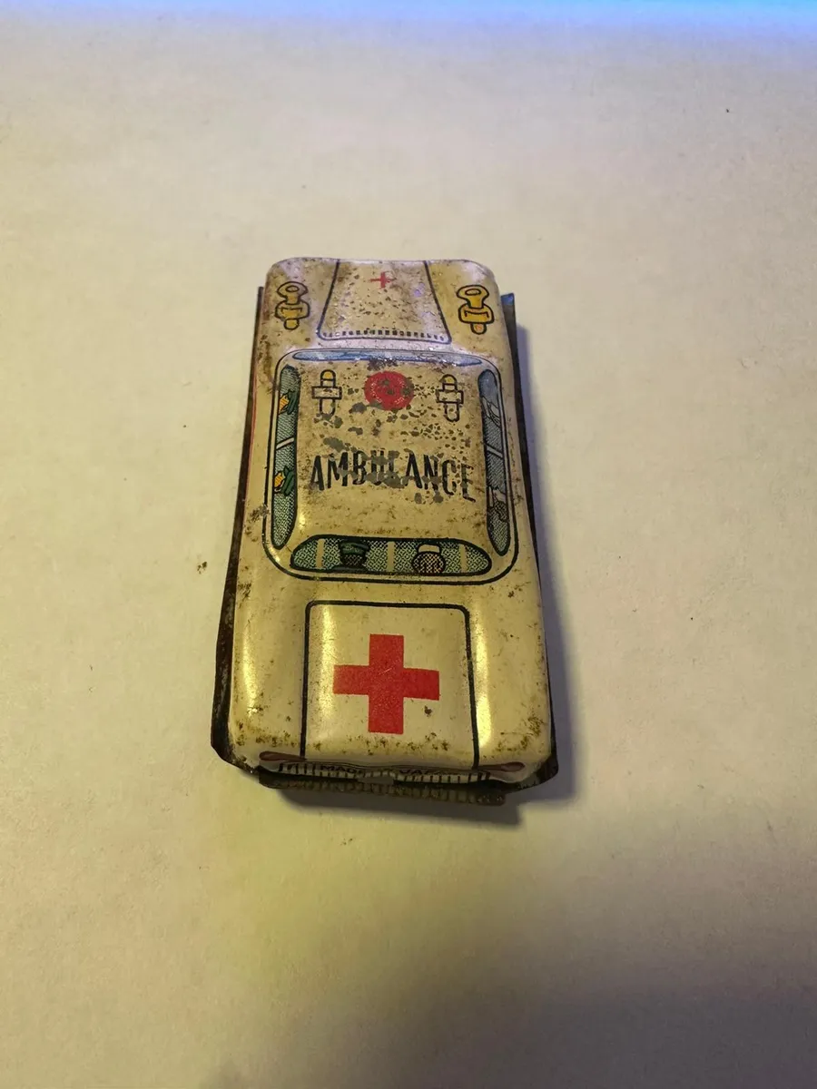 Vintage Tin Toy Car - Ambulance - Lithographed Metal, Japan Style 2