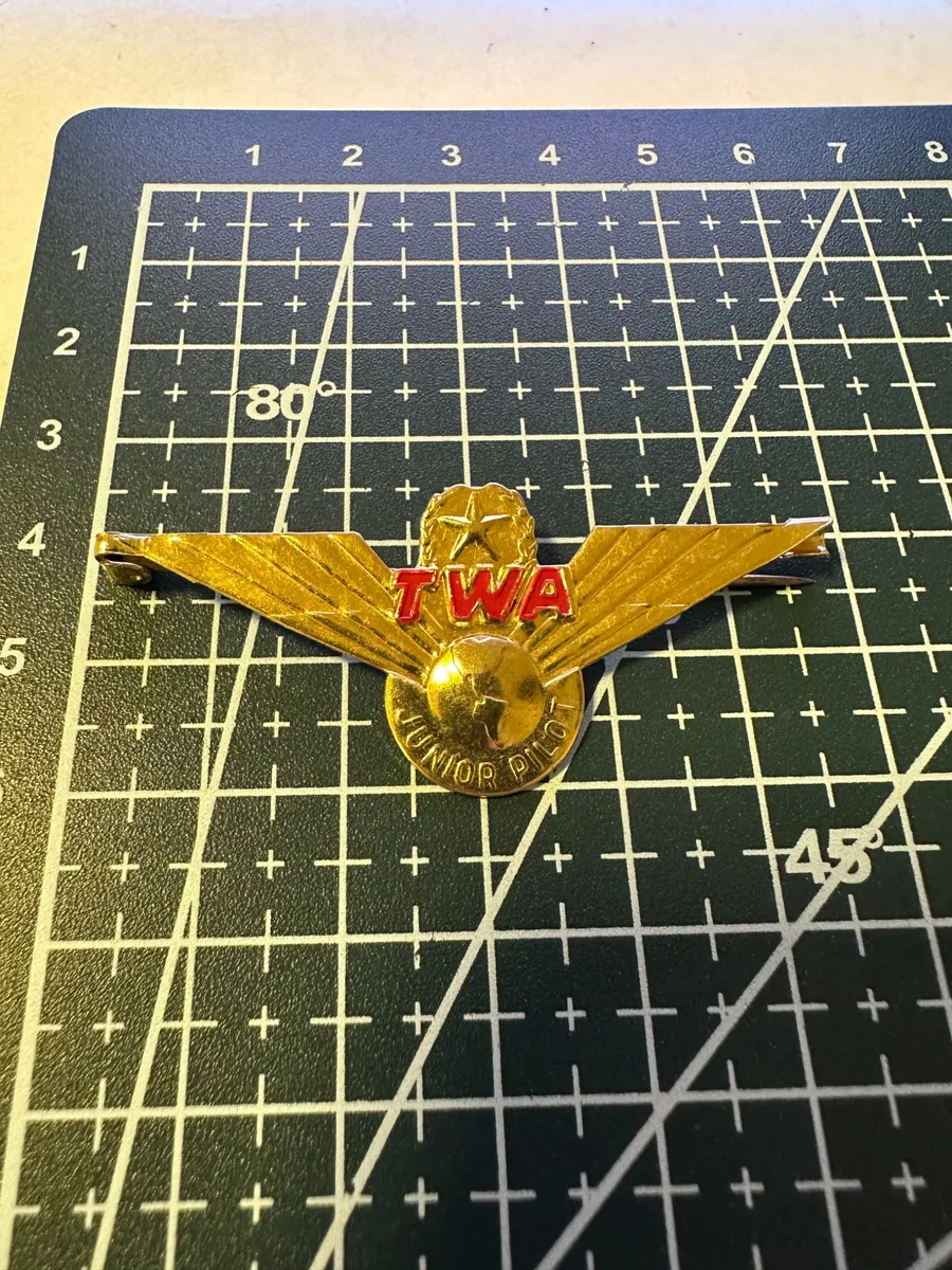 vintage TWA Junior Pilot Wings metal pin