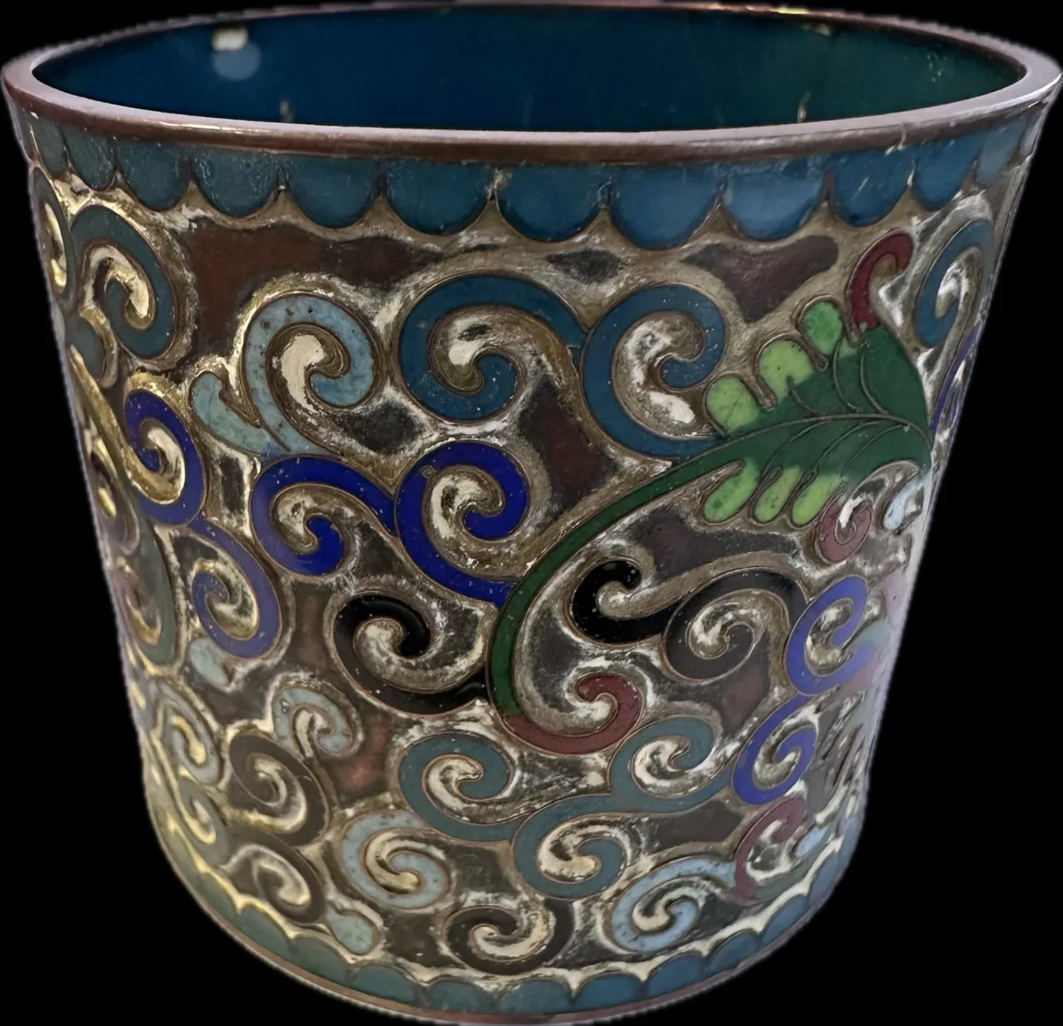 Vintage Chinese Cloisonné Enamel Brush Pot / Pen Holder, 20th Century 2