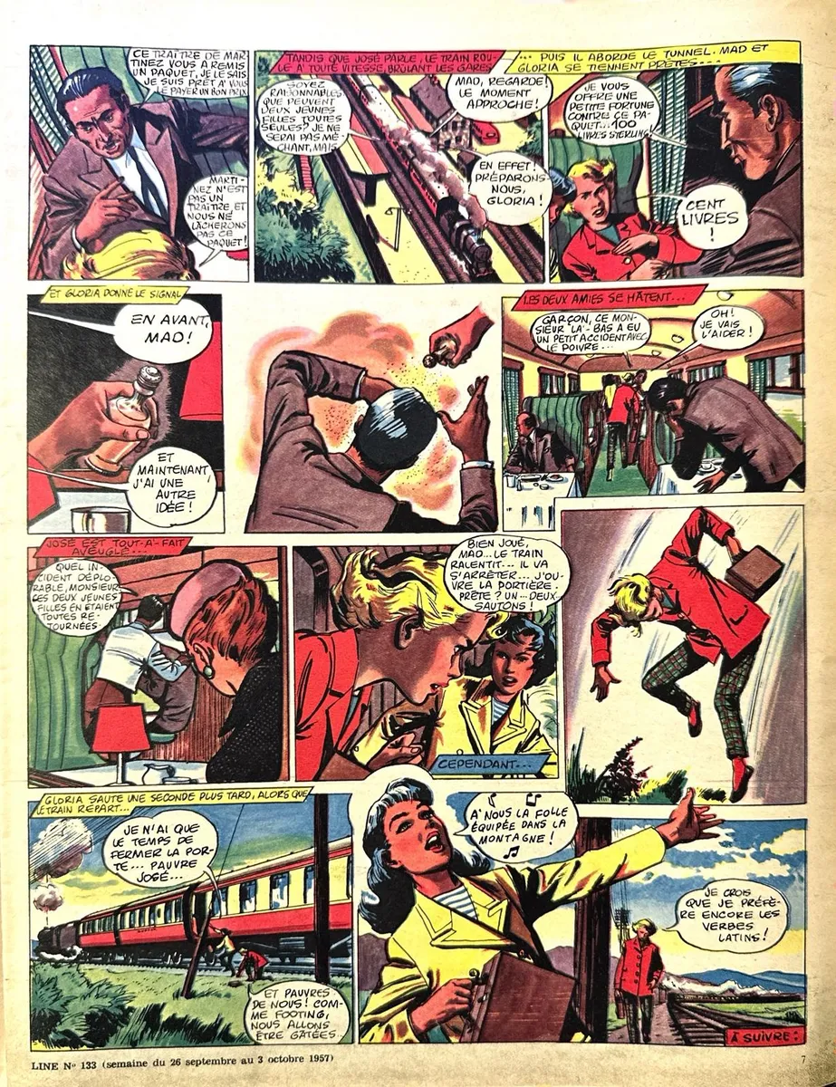 Vintage 1957 French Girls Magazine LINE No.133 - Complete Issue - Comics, Fashion & Illustration 2