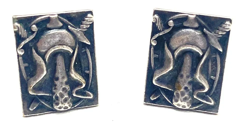 Genuine Vintage Soviet USSR "ЛЮМ" Leningrad Heraldic Warrior Cufflinks