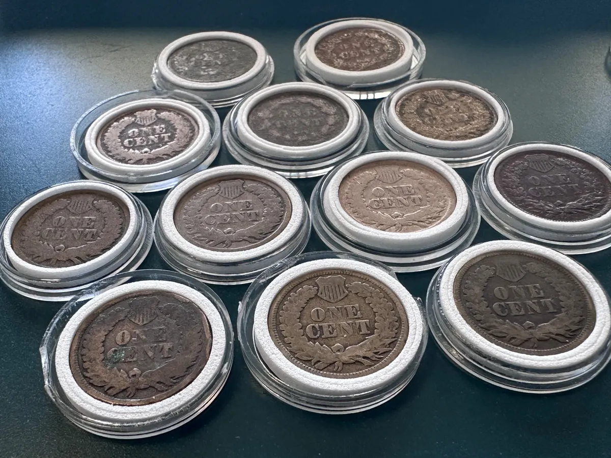 Lot of 12 Early Indian Head Pennies (1859-1864) — Verified Heavy Copper-Nickel Civil War Cents 6