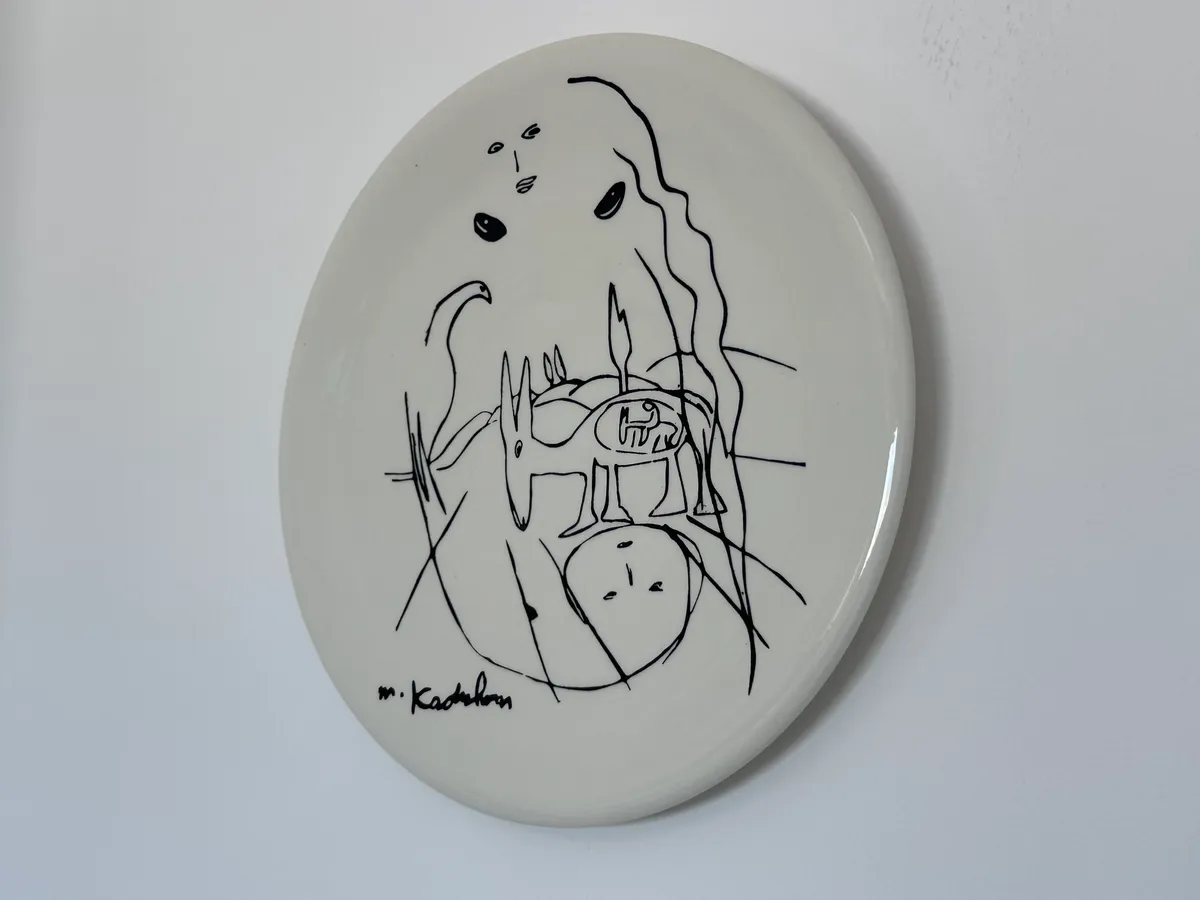 Menashe Kadishman Signed Ceramic Art Plate 2