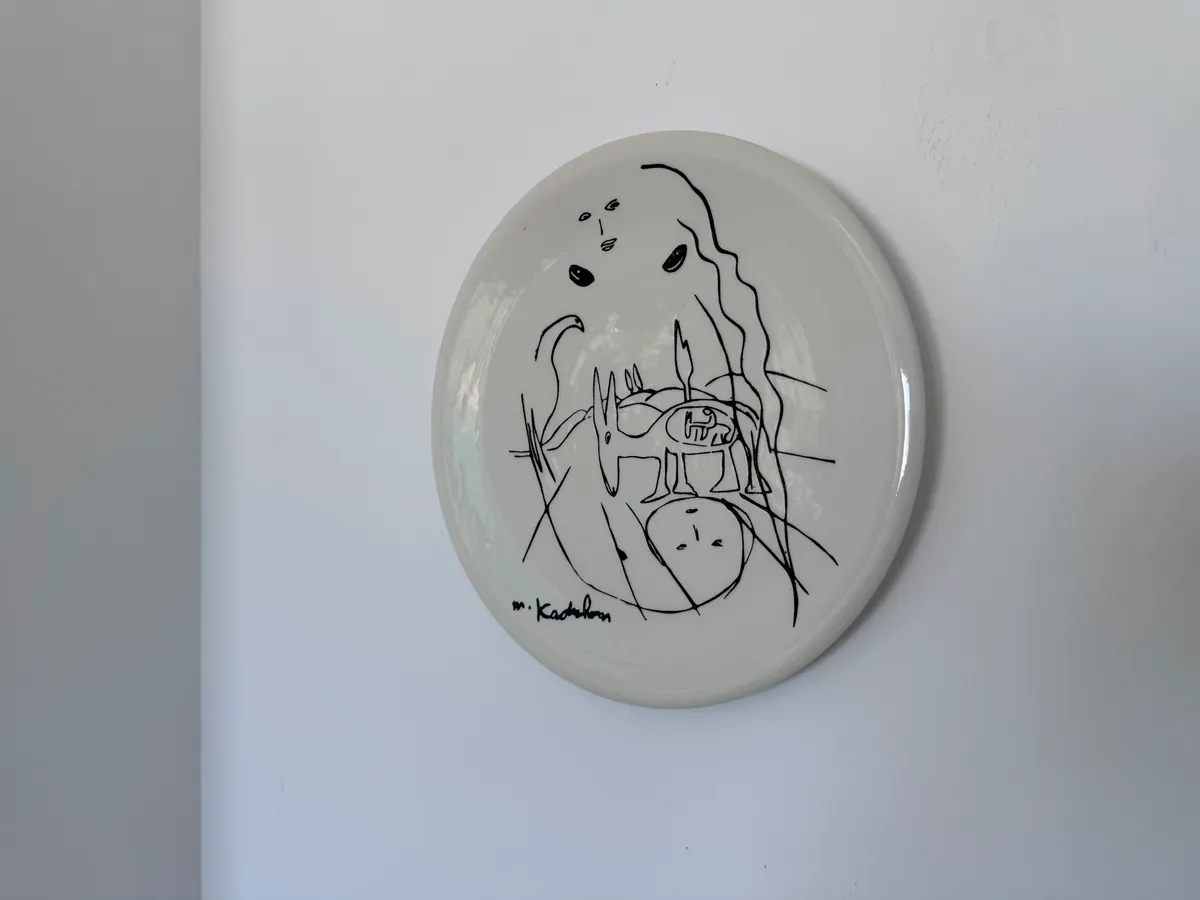 Menashe Kadishman Signed Ceramic Art Plate 3