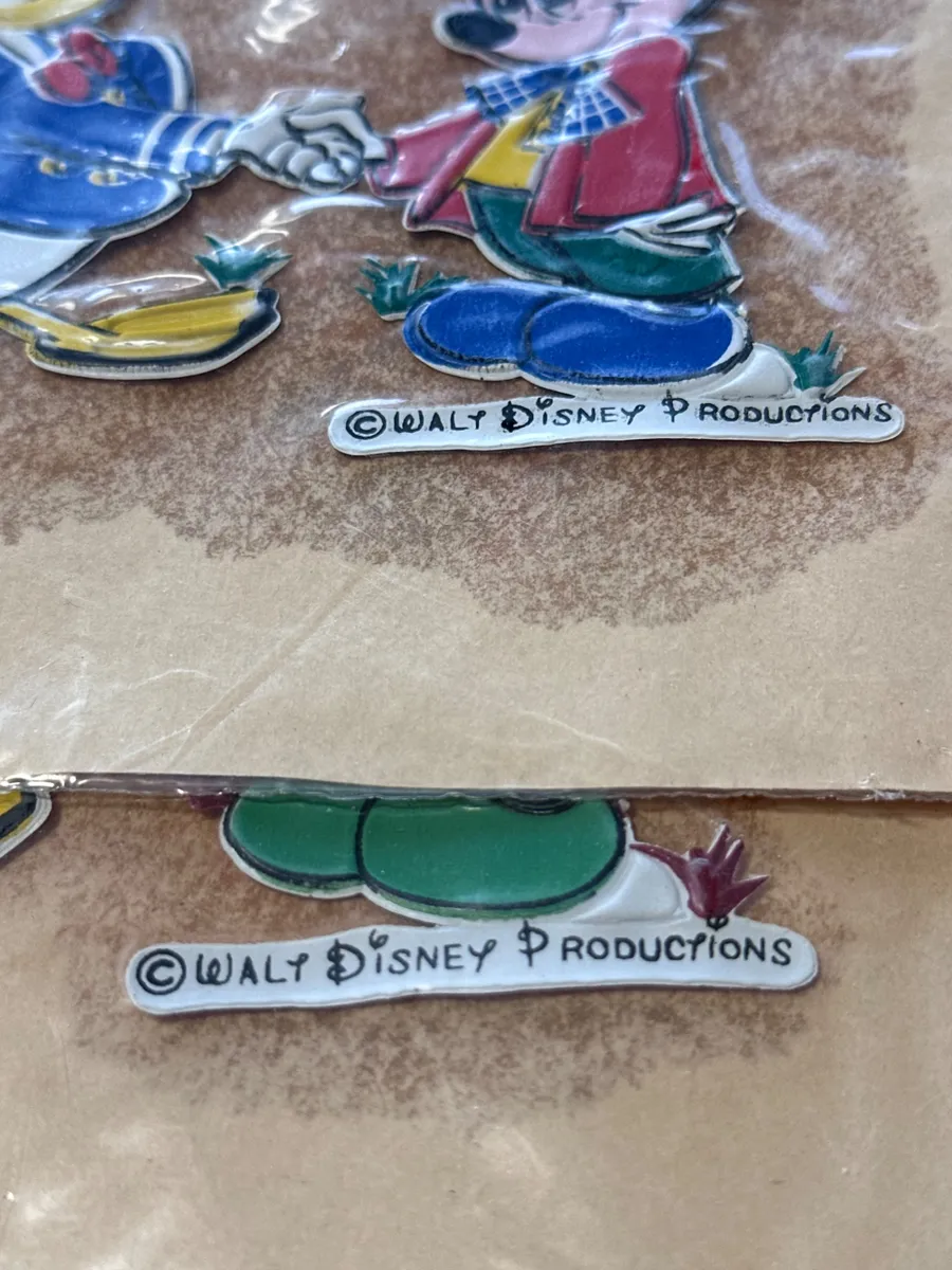 Vintage Israeli Disney 3-D-CALS Large Stickers by Dimenweld 71 - Set of 4 Sealed Packs 12