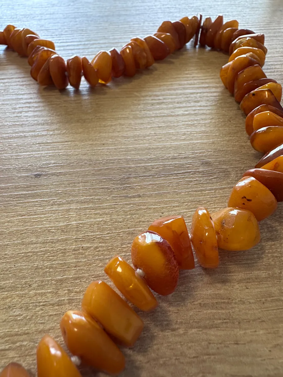 Vintage Baltic Amber Bead Necklace (90g) 2