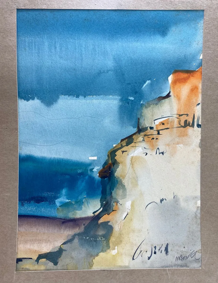 Mordechai Avniel Watercolor Landscape Painting