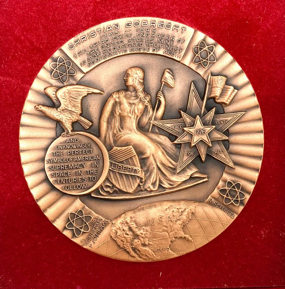 1963 Christian Gobrecht 'Coin Medals' Bronze Commemorative Medal (76mm)
