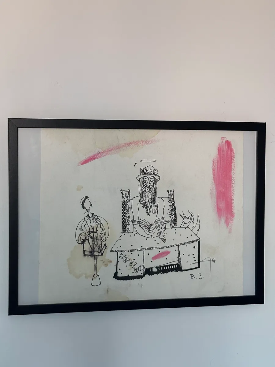 Bazooka Joe (Adi Mendel) Original Signed Ink & Mixed Media Sketch on Paper, 30x40cm 2
