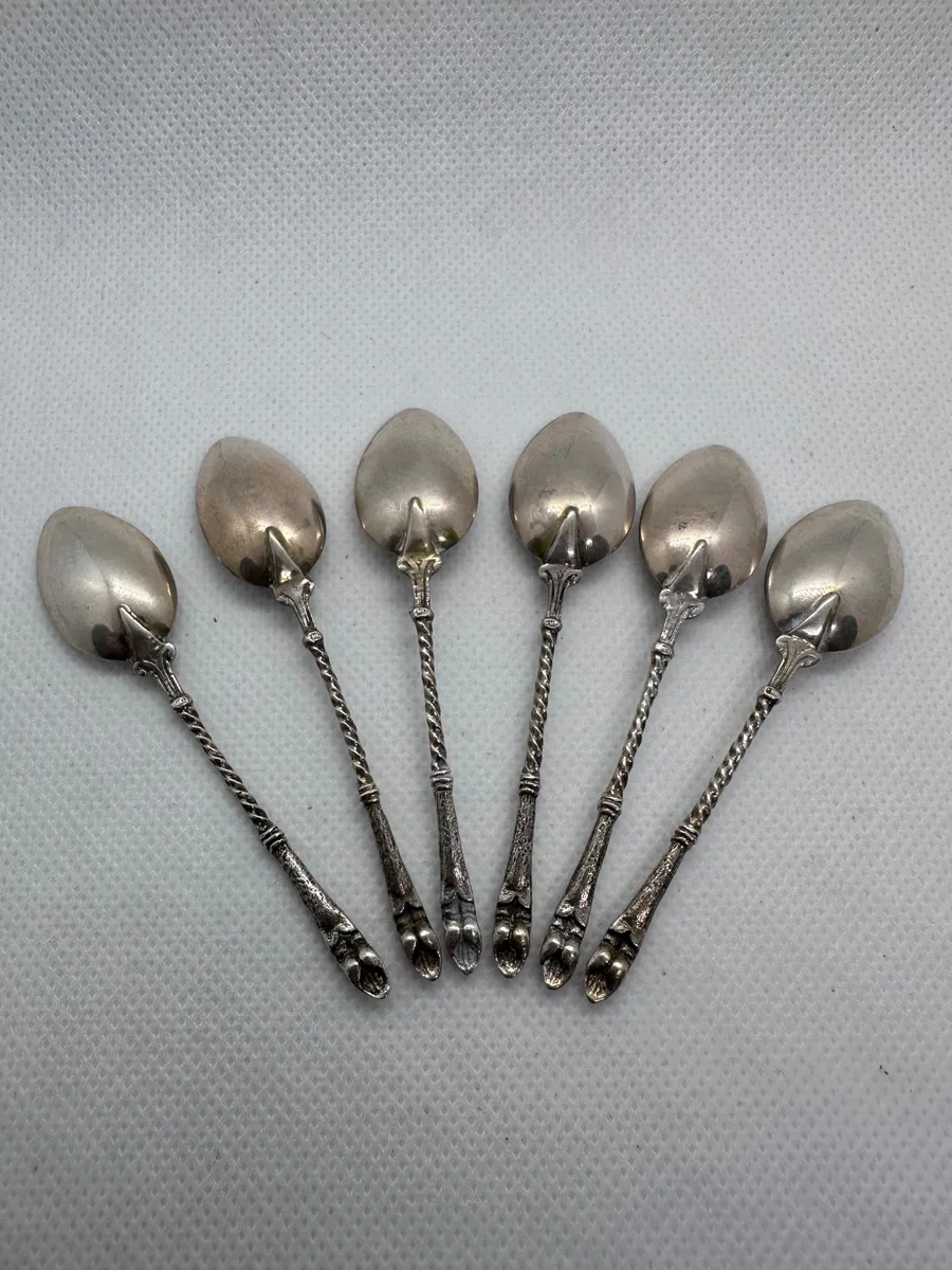 Dutch 835 Silver Mocha Espresso Spoons Set 2