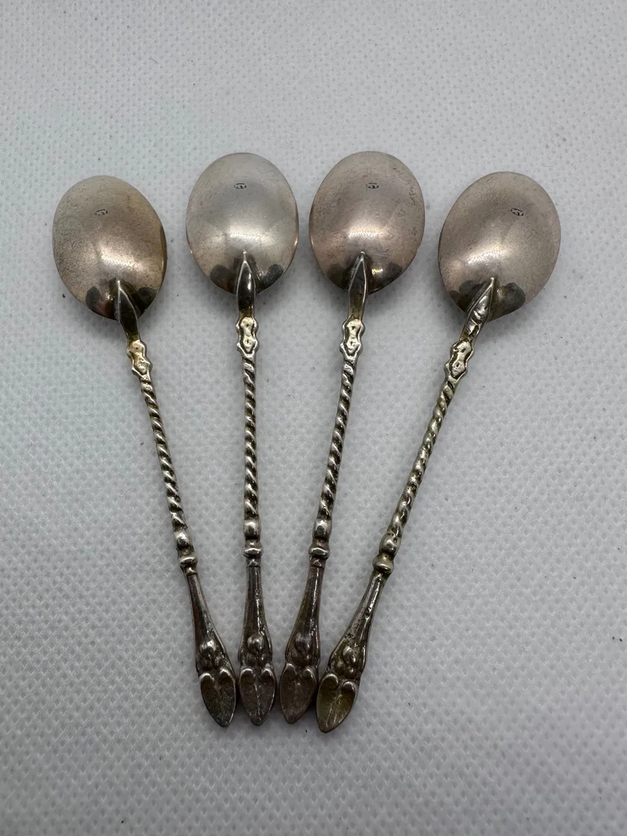 Dutch 835 Silver Demitasse Spoons Set 2