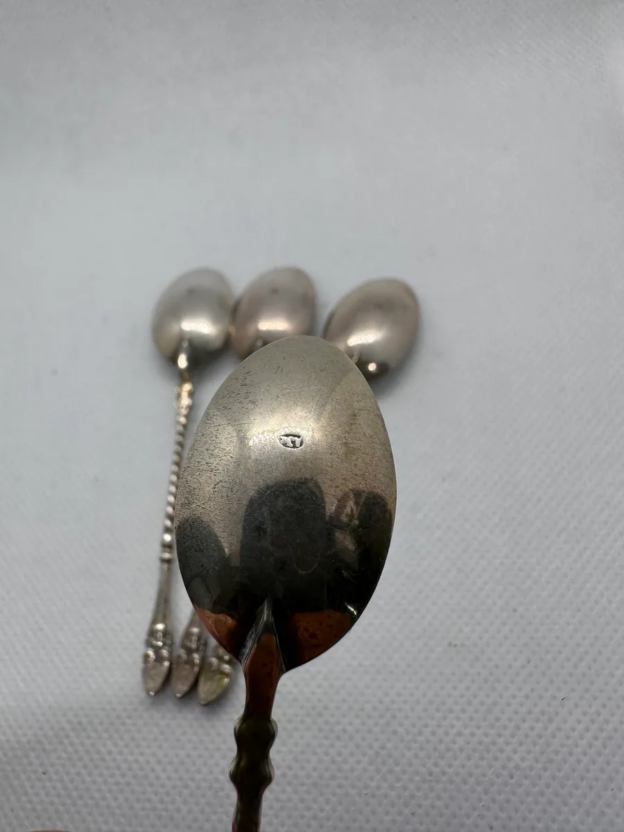 Dutch 835 Silver Demitasse Spoons Set 4
