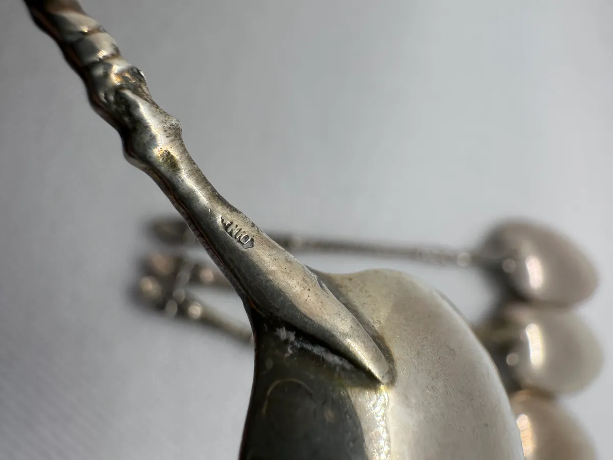 Dutch 835 Silver 'Bokkepoot' Coffee Tea Spoons, Gebr. Niekerk, Set of 4 3
