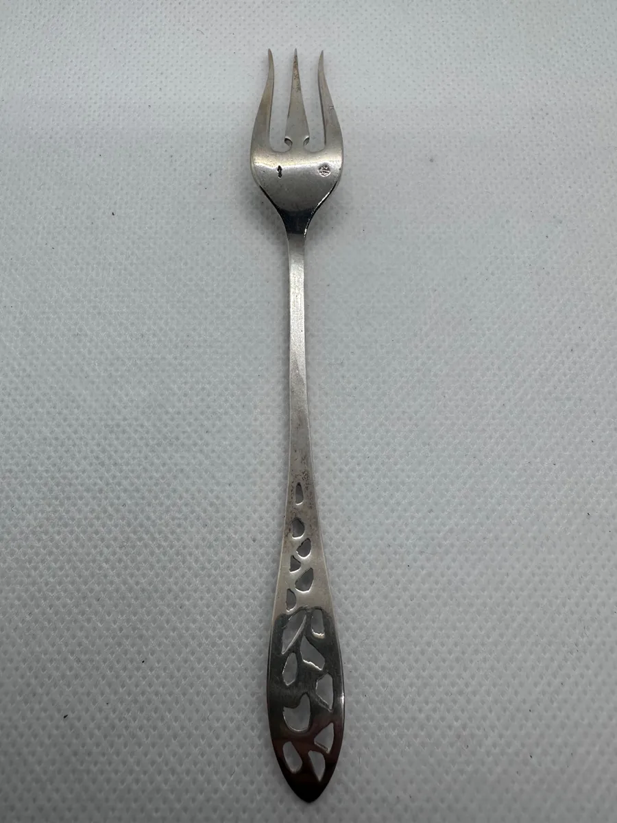 Dutch .833 Silver Art Nouveau Cold Meat Fork, Zaanlandse Zilversmederij 2