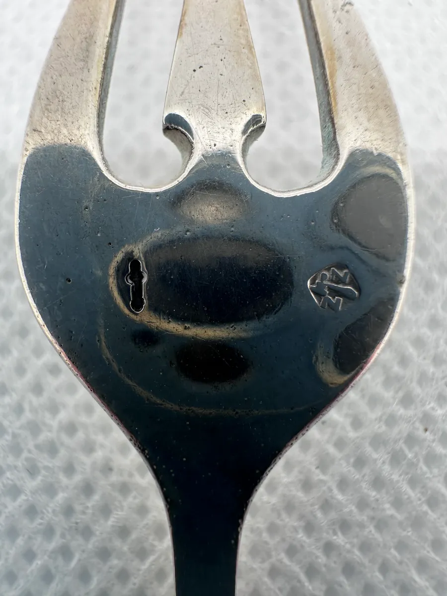 Dutch .833 Silver Art Nouveau Cold Meat Fork, Zaanlandse Zilversmederij 3