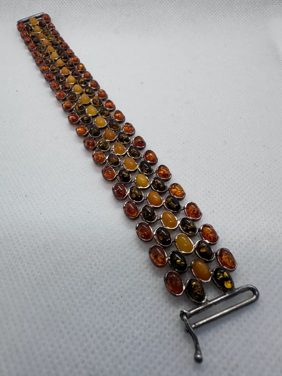 Amber and Silver Bracelet 2