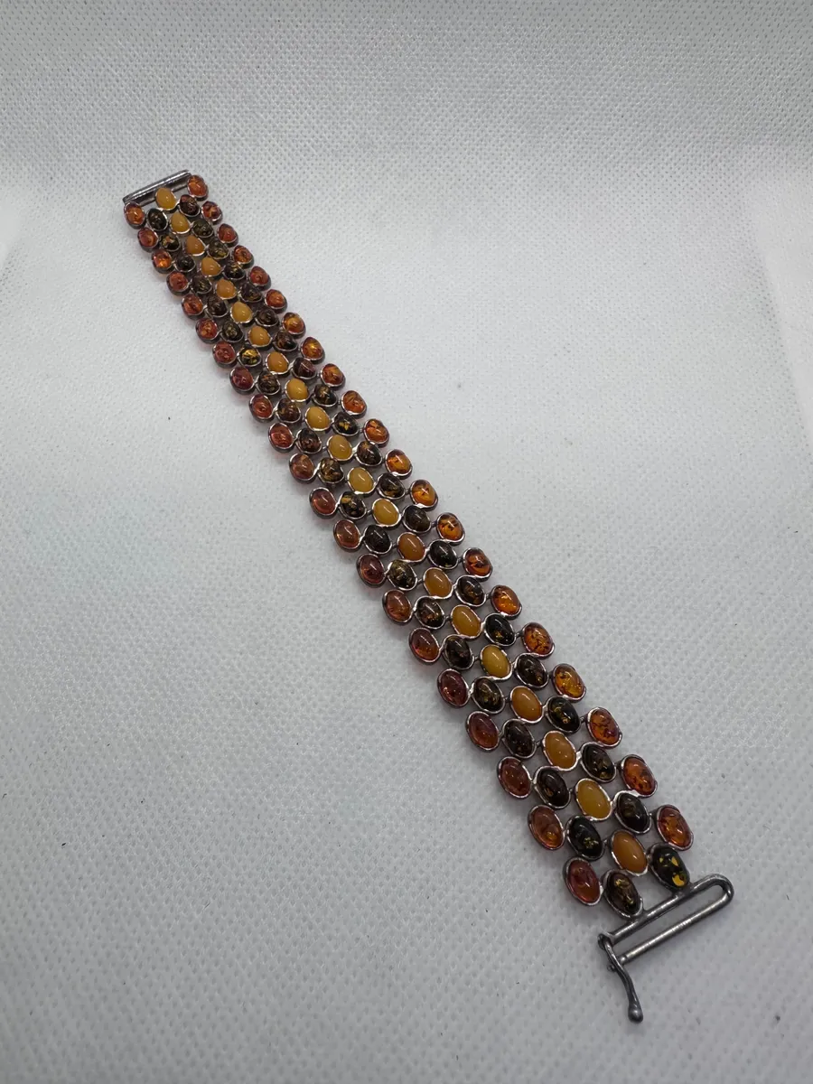 Amber and Silver Bracelet