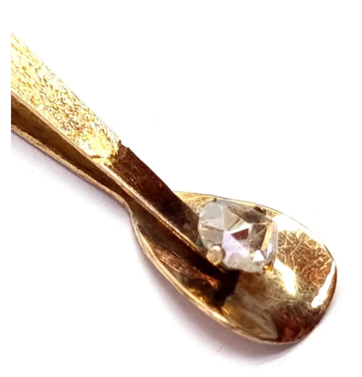 Gold Spoon Pendant with Diamond Accent 2
