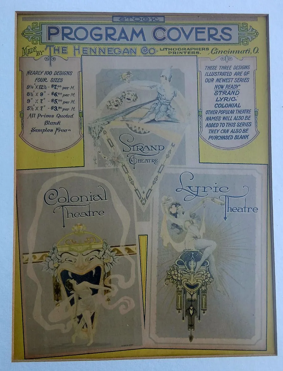 Early 20th Century Theatre Program Covers Advertisement
