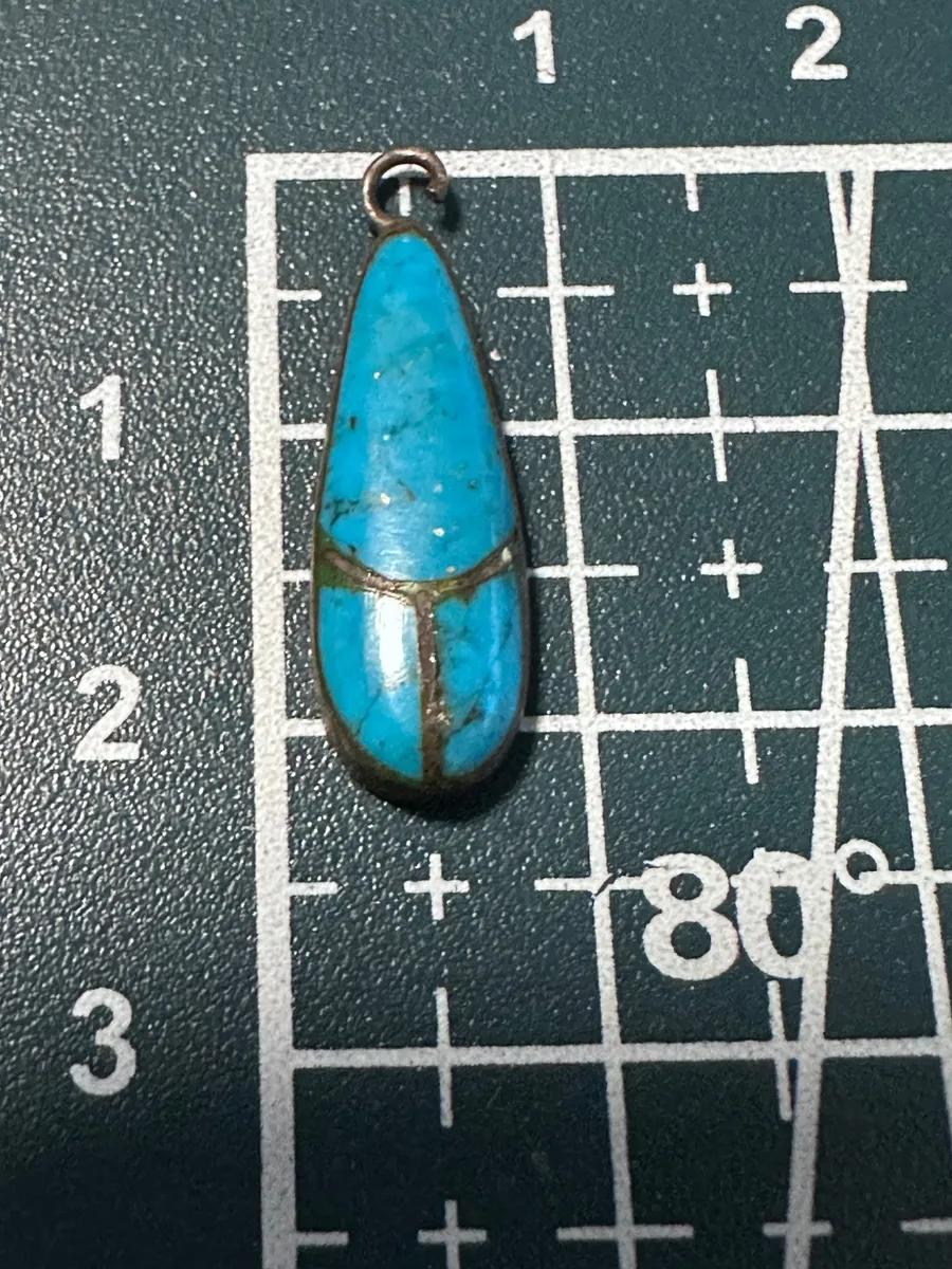 Vintage 925 Sterling Turquoise Channel Inlay Jewelry Set 4