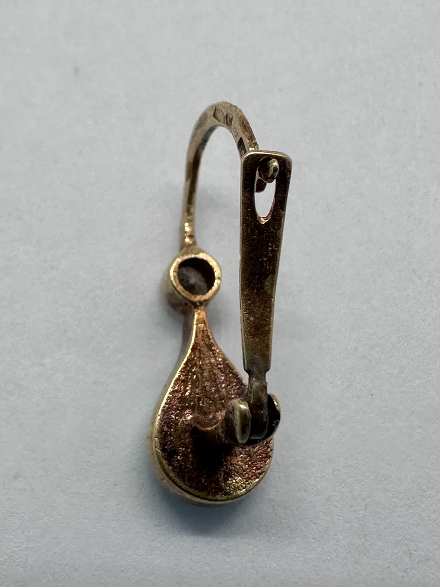 Vintage 14K Gold Turquoise Teardrop Earring 3