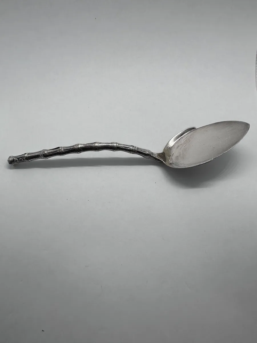 Antique Christofle Silverplate Bamboo Handle Server