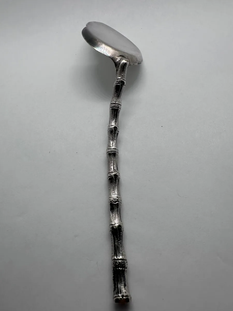 Antique Christofle Silverplate Bamboo Handle Server 3