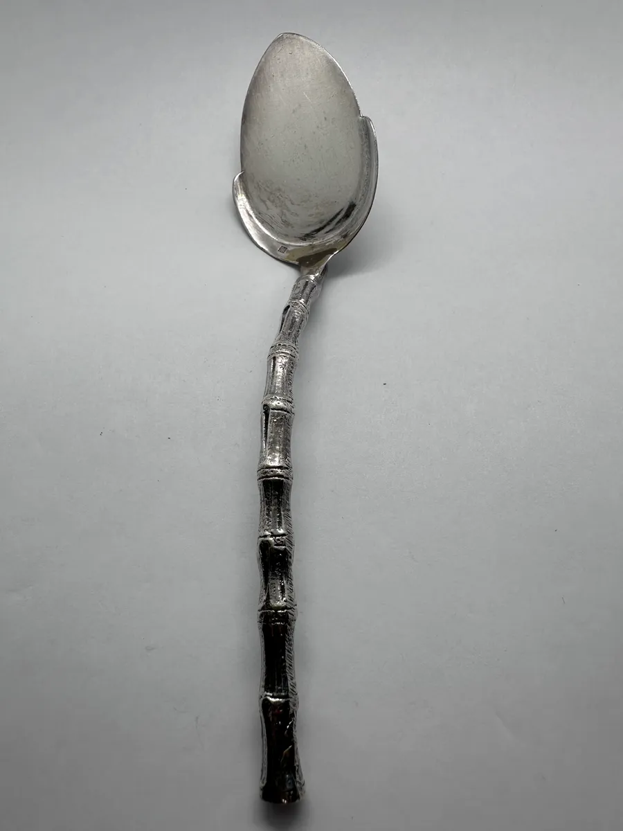 Antique Christofle Silverplate Bamboo Handle Server 2