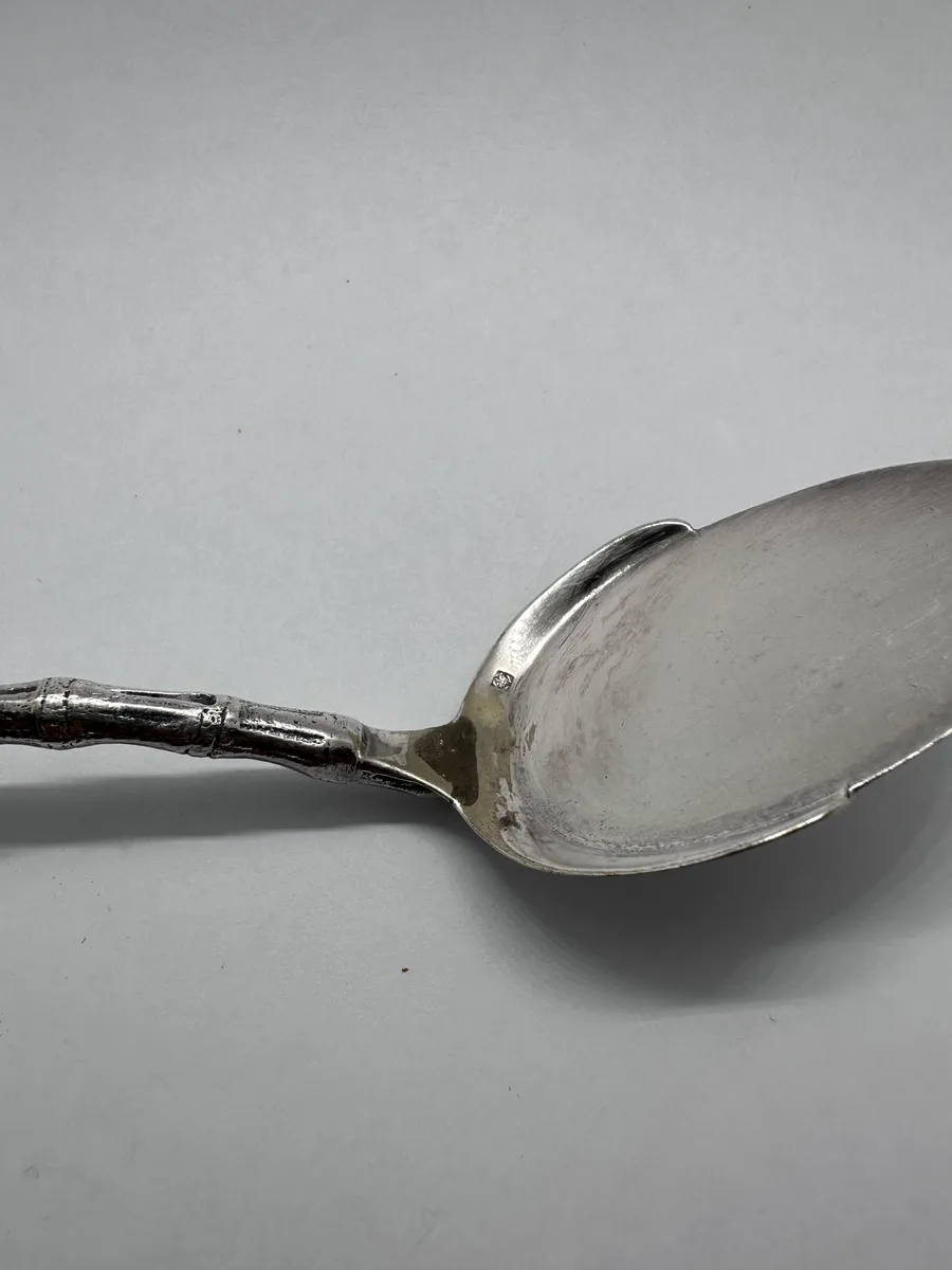 Antique Christofle Silverplate Bamboo Handle Server 5