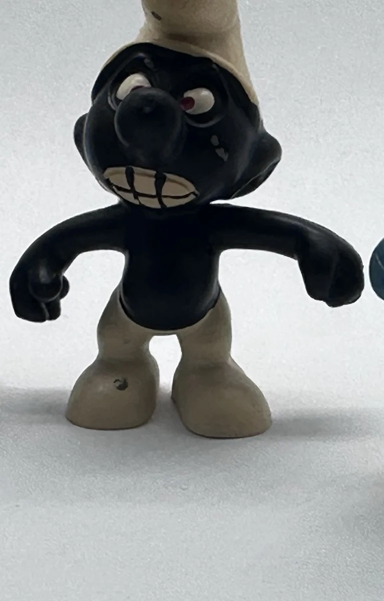 Vintage Schleich Angry Black Smurf 20007 - Peyo W. Germany PVC Figure 2