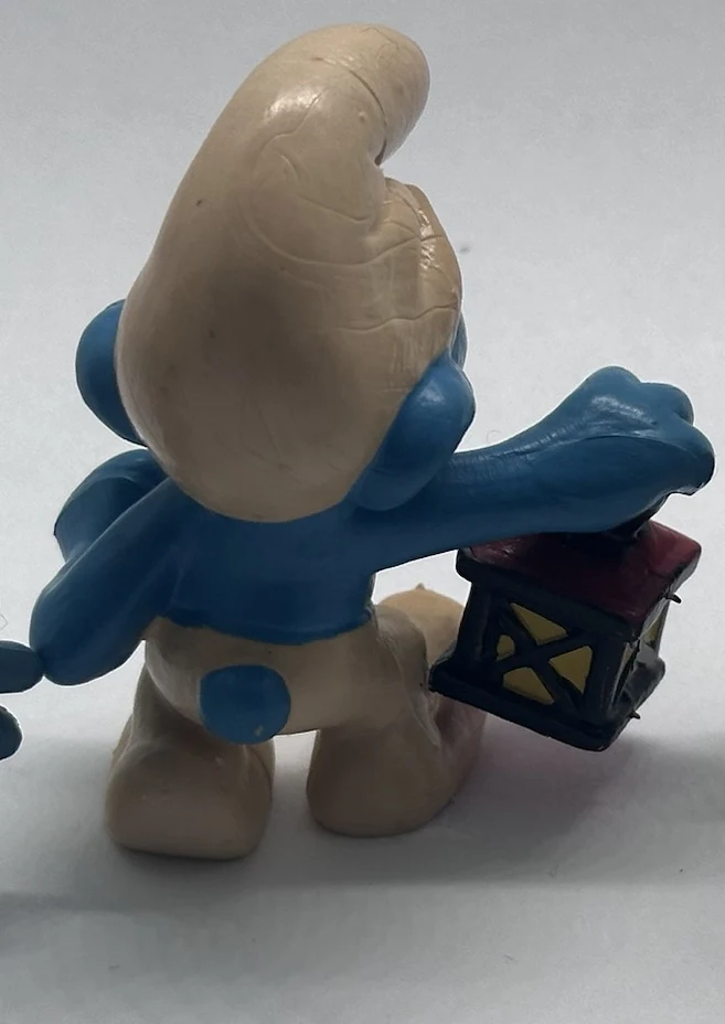 Vintage Schleich Lantern Smurf - Peyo W. Germany PVC Figure 2