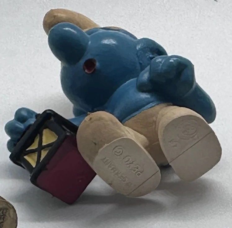 Vintage Schleich Lantern Smurf - Peyo W. Germany PVC Figure 3
