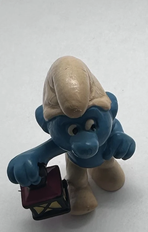 Vintage Schleich Lantern Smurf - Peyo W. Germany PVC Figure 4