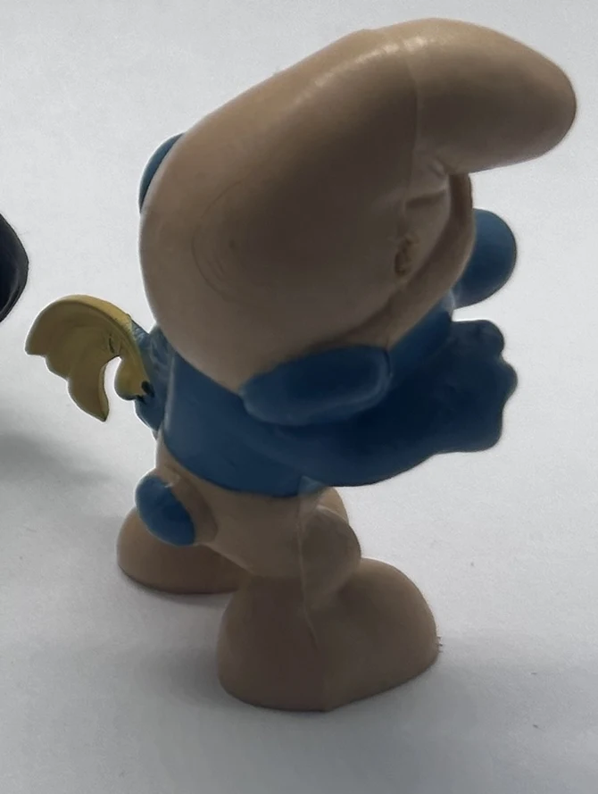 Vintage Schleich Crying Smurf 20018 with Yellow Tissue - Peyo W. Germany 2